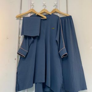 Gamis One Set Delisa Pashmina Rok Kaftan Tunik