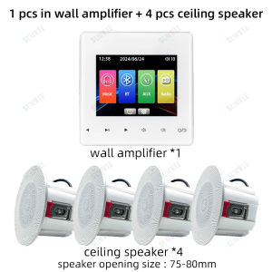 Home theater Background music system audio in wall power amplifier bluetooths player sound TF AUX control panel ceiling speakers
