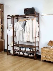 ราวแขวนเสื้อผ้า ตู้เสื้อผ้า พร้อมชั้นวางของ ราวแขวนผ้าพร้อมชั้นวาง เเข็งเเรง ถประกอบเองได้ง่ายๆ ราวแขวนเสื้ออ ไม้ไผ่คุณภา ราวแขวนเสื้ออเนกประสงค์ ชั้นวางเสื้อผ้าไม้ไผ่ ชั้นวางเสื้อผ้า - Lazada