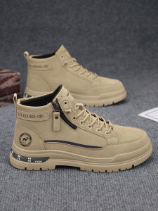 Casual Sport Martin Boots Leather Upgraded Version Labor Protection Mens Shoes for Construction Work Wear Resistant Anti-slip Thick Bottom Work Boots