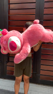 gấᴜ Bông gấᴜ Dâu nằm ngủ cao cấp Lotso tai dâu có mùi thơm gối ôm dài cho bé quà tặng bạn gái