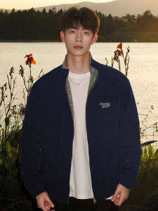 Áo Khoác Kẻ Caro Hai Mặt Thường Ngày Cho Nam Mùa Xuân Thu Áo Khoác Ngoài Cổ Đứng Áo Khoác Bóng Chày Phong Cách Mỹ Áo Khoác Ngoài Thường Ngày