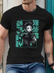 Bandai | Tanjiro Kamado Demon Slayer Anime T-shirt Men 2025 Summer Trend Streetwear Women Short Sleeve Graphic Tee Casual Top Y2k Clothes