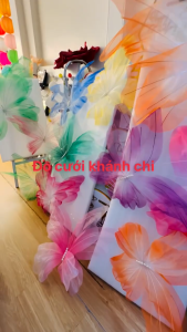Bươm bướm bằng vải voan cánh kép size khổng lồ 60cm 80cm100cm trang trí decor studio chụp ảnh