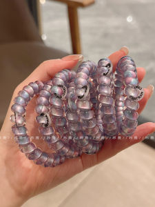 High Quality Aurora Purple Seamless Phone Line Hair Ring Summer Fresh All-Matching Hair Rope Durable Rubber Band Female Tie-up Hair Hair Ornaments