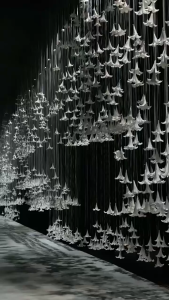 Bông hoa huệ chất liệu xốp decor treo trần đám cưới phòng cưới hoa xốp tự làm đạo cụ