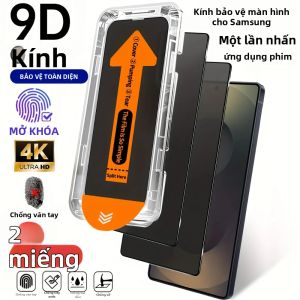 Bộ 2 Miếng Dán Kính Cường Lực Bảo Vệ Màn Hình NNBILI Cho Samsung Galaxy S Series Tự Động Loại Bỏ Bụi Chống Gián Điệp Chống Vân Tay