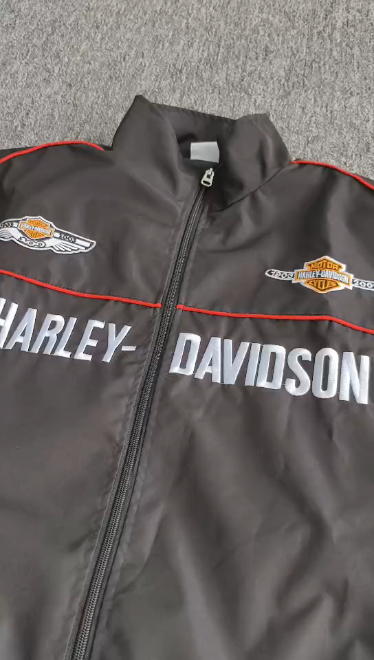 DIMI Jaket Bomber Pria Harley Davidson F1 Bordir Premium Vintage Racing Parasut Jacket Motor Sport Waterproof Windbreaker