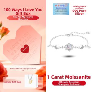 East Beauty | 999 Pure Silver Moissanite Womens Bracelet