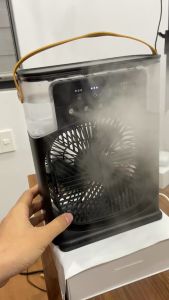 Quạt Phun Sương Mini Làm Mát 600Ml Có Chế Độ Hẹn Giờ Thông Minh Quạt Điều Hoà Hơi Nước Tạo Độ Ẩm Phù Hợp Để Bàn