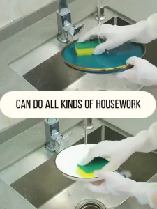 Latex Long Gloves Dishwashing Gloves Laundry Kitchen Cleaning Waterproof Thick Latex Rubber Gloves