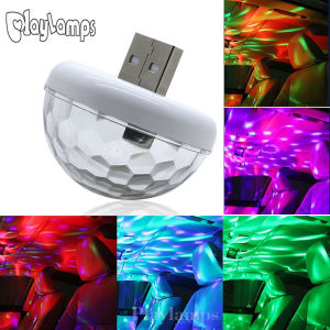 Car USB Ambient Light DJ RGB Mini Colorful Music Sound Holiday Party Atmosphere Led Interior Dome Trunk Lamp