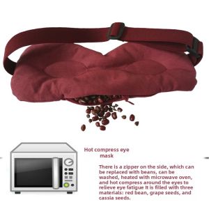 Heating Microwave Oven Red Bean Steam Eye Mask Relieve Eye Fatigue Dark Circles Heat Therapy Eye Cover Pure Color Trend