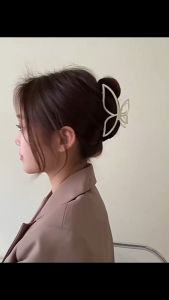 Jepit Rambut Korea Bahan Alloy 11cm Model Kupu Kupu Bolong Warna Doff Jedai Logam Matte HMA001