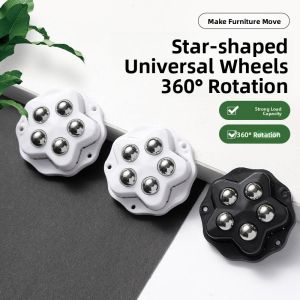 MONLEYTA | Adhesive Furniture Wheels Mobile Tea Table Universal Wheel Glue Stick No Punching Required Easy Moving Household Items