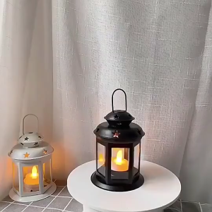 1pc Iron art Vintage Handheld Candlestick Hollowed Out Star Lamp Home Decoration or holiday gift cod Shipment within 24 hou