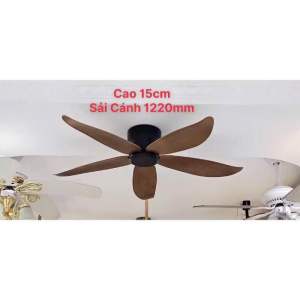 [TRẦN THẤP] Quạt Trần Đèn 5 Cánh Cao 15cm Dành Cho Trần ThấpChung Cư.Động Cơ Lõi Đồng Siêu Mát.Điều Khiển 6 Độ Gió.Đảo ChiềuHẹn Giờ.