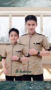 FH Couple Baju Koko Ayah & Anak Lengan Pendek Kemko Motif Yisunsin