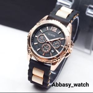 (Abbasy watch)Jam Tangan Wanita Gc Pluru Ring Tali Rubber/Karet Tanggal Aktif Chrono Off (COD)