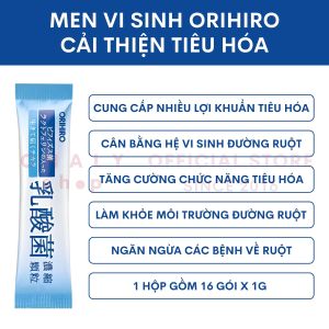 Men vi sinh  bổ sung lợi khuẩn Orihiro 16 gói x 1g của Nhật. Hỗ trợ đường ruột và tiêu hoá hiệu quả