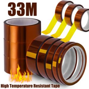 เทปทนอุณหภูมิสูง33เมตรฉนวนกันความร้อนกันน้ำซีลเทปฉนวนเทปกาวโพลิไอมายด์ PET สำหรับอุตสาหกรรมบ้านซ่อมเครื่องใช้ไฟฟ้า
