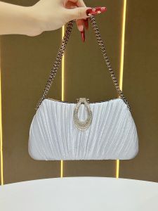 กระเป๋าถือสุดหรูจาก MissingYou กระเป๋าสะพายไหล่ข้างเดียวสำหรับงานแต่งงานและงานเลี้ยงเย็น กระเป๋าสะพายข้างสำหรับสาวๆ กระเป๋าทรงสี่เหลี่ยมแบน