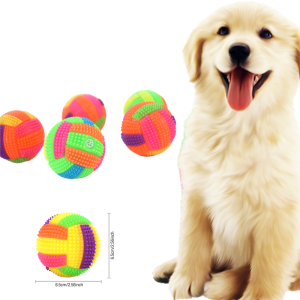 Glow in Dark Dog Ball Toy - LED Bouncy Chew Ball with Safety Sealed Battery Teething Puppy Molar Toy for Cats Small Dogs