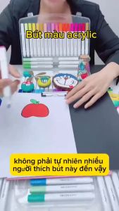 Bộ màu Acrylic Marker Baoke Rui 6765 12/24/36/48 Màu dùng để vẽ vải /thủy tinh/ giày / tường / giấy /da / Gia Nguyễn --