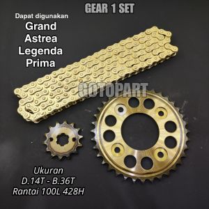 Gear gir set Grand Astrea Legenda Prima gearset girset gigi tarik rantai roda model sss Grand