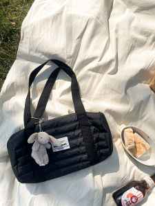 Moregool 23/FW Original Black Cotton Boston Shoulder Bag Daily Lightweight Bags