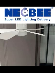 NeoBeeLighting พัดลมเพดานไฟฟ้า พัดลมแขวน E27 มีไฟ LED3สี ไฟบ้าน 220V. พร้อมรีโมตคอนโทรล รุ่น Q6