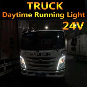 24v Car DRL Daytime Running Light Waterproof Flexible Turn Signal Yellow Guide Strip 70cm For Bus Truck Headlight Assembly