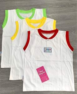 Combo 5 áo thun ba lỗ bé trai vải 100% Cotton Cao cấp Kingtons viền màu - Áo sát nách bé sơ sinh bé trai 9-16kg- áo ba lỗ trẻ em