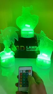 Đèn led 3d trang trí có remote điều khiển nút cảm ứng nhiều màu - T0457