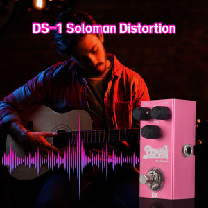 DK Soloman Distortion Pedal Electric Guitar Effects Pedal True Bypass Metal Shell DC 9V 6.35mm Input/Output Interface Mini Guitar Distortion Effector