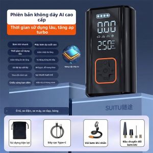 Bơm Lốp Điện Di Động Có Đồng Hồ Đo Áp Suất