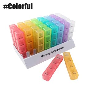 1Pc Monthly Pill Organizer 4 Times A Day 31 Day Pill Organizer Monthly Pills Box Day Organizer Portable Pill Case Organizers