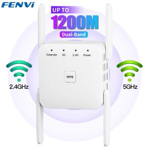 Fenvi | FENVI 1200Mbps 5Ghz Wireless WiFi Repeater Booster 2.4G/5GHz Wi-Fi Signal Amplifier Extender Router Network Wlan WiFi Repetidor
