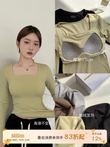 Joycebra Heattech Intimates Womens Chest Pad Tops Stretch Slimming Inner Outwear Long Sleeves Bottoming Autumn Clothes