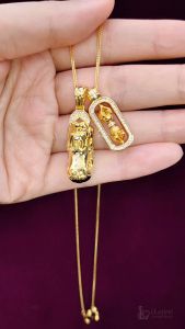 iLove Jewellery S925 Silver 18K Gold Plated Pinxiu Vajra Pendant Cubic Zirconia Necklace Chain Women Gift ILN301 ILN302