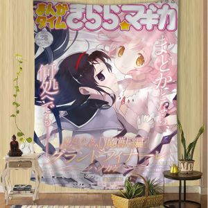 VIKAMA Magical Girl Bohemian Tấm Thảm Tarot Hippie Trang Trí Treo Tường Cho Ký Túc Xá Phong Cách Nhật Bản Vải Polyester Hoạt Hình Anime Treo