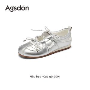 Agsdon | Giày Sneaker Mary Jane Đế Dày Màu Đỏ