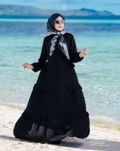 baju muslim dress gamis gaun wanita perempuan dewasa lengan panjang kondangan zalia arrafi bahan rayon motif rempel adem ori premium lebaran idul fitri terbaru terlaris terkini kekinian fashion viral 2022 gratis ongkir CoD bayar di tempat