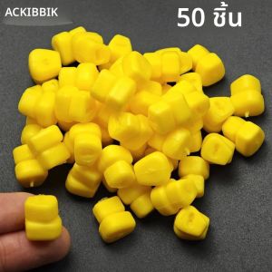 Ackibbik 50 ชิ้นปลาคาร์พตกปลาข้าวโพดเหยื่อตกปลาข้าวโพดลอยล่อเหยื่อประดิษฐ์