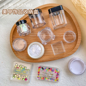 Nail Ornament Storage Box Diamond Jewelry Portable round Can Zircon Storage Box Shimmering Powder Sequins Display Separately Packed Case