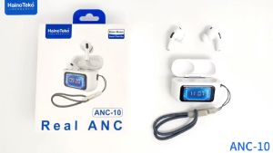 HAINO TEKO GERMANY Earphone Real ANC 10 + Layar Sentuh Pintar Headset Handsfree Bass Music & Super Clear Mic Wireless Version 5.4 300mAh Battery Capacity