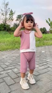Mioubaby Setelan Vest Two Tone Free Headband
