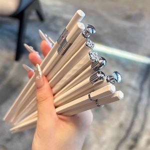 Nordic Style Antibacterial Alloy Chopsticks High Quality Home Use Heat Resistant Individual Serving Chopsticks Dining Utensils