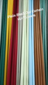 7FT. Plain Black Out Curtain Fabric Hotel Quality Thick Polyester Fabric For Living Room #WJ-332 (140*220cm)