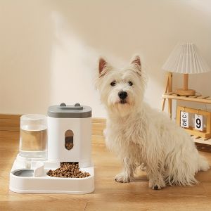 Pet Feeder and Water Dispenser for Cats: Plastic Battery-Free Suitable for Cats and Dogs